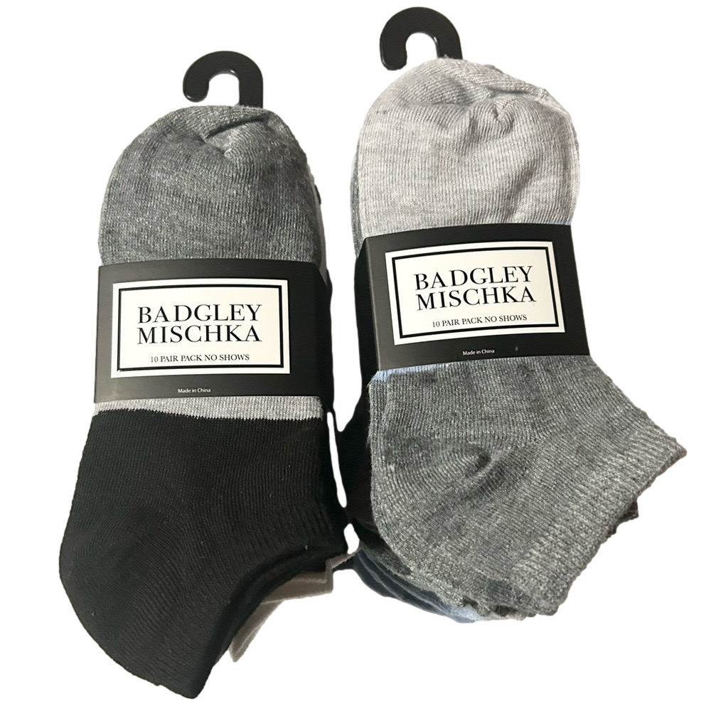 Badgley Mischka Woman’s No Show Socks 20 Pairs Gray Blue Black White Size 5.5-11